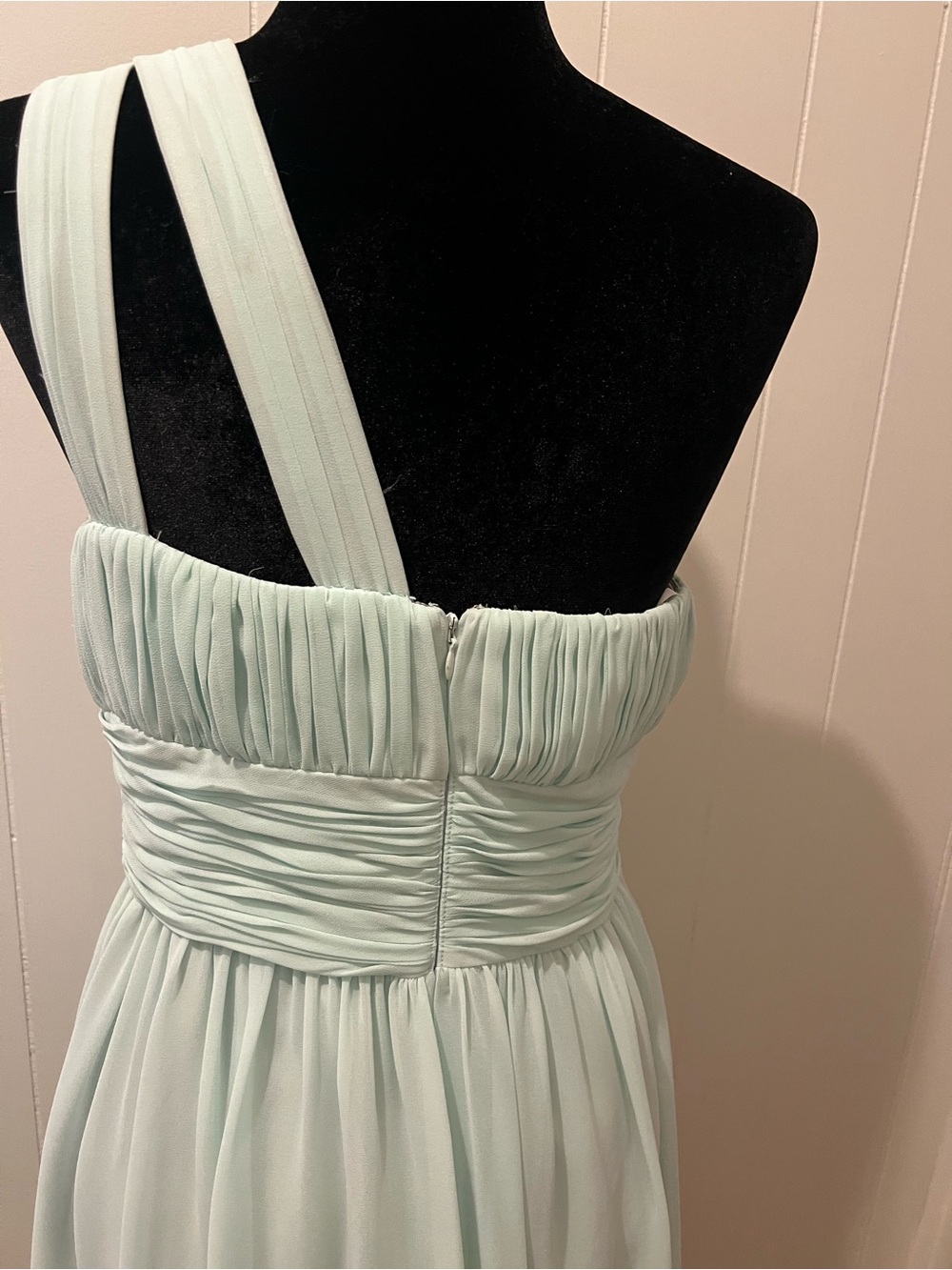 Donna Morgan Mint One Shoulder Bridesmaid Dress Size 8 Wedding Guest Formal - Picture 8 of 8